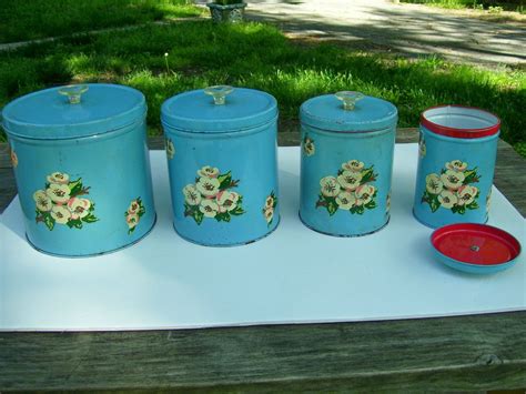 vintage steel box|antique tin canisters.